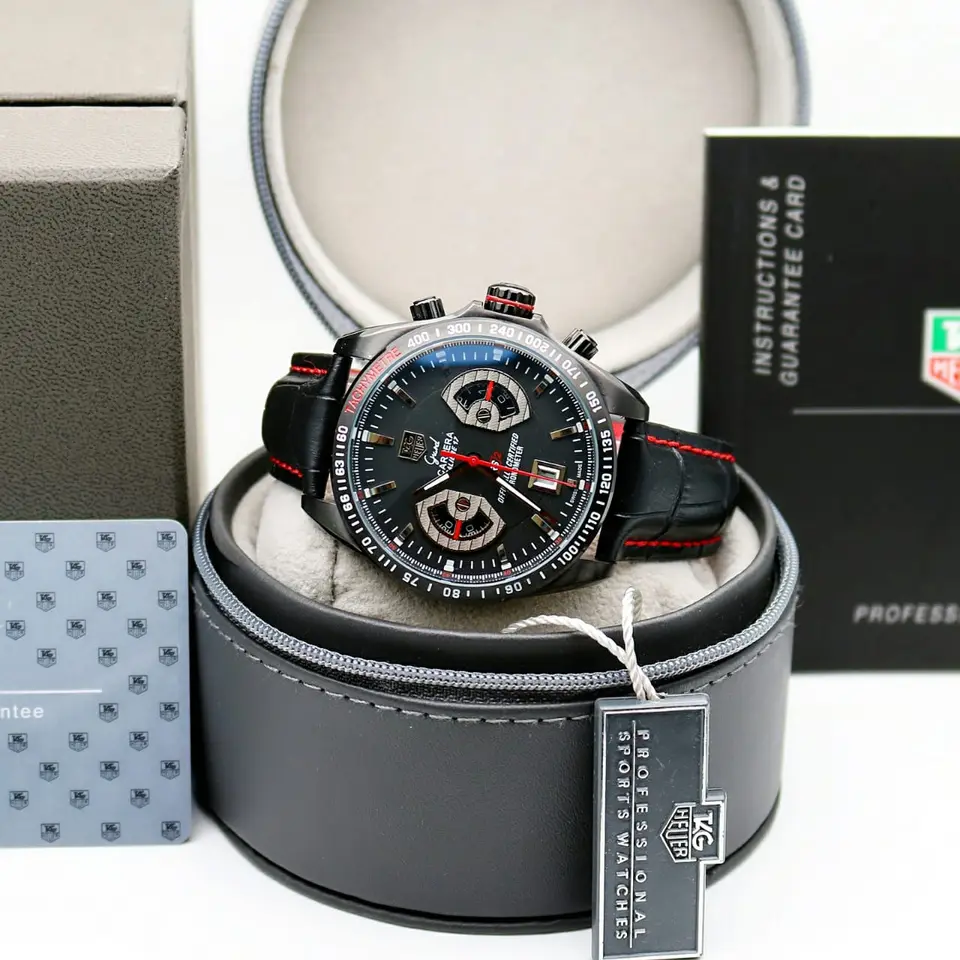 TAG Heuer Grand Carrera — black dial, black case