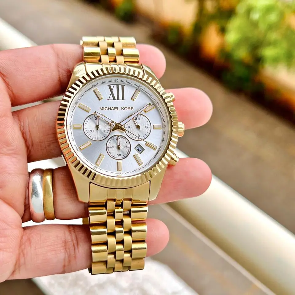 Michael Kors Lexington — silver dial, gold