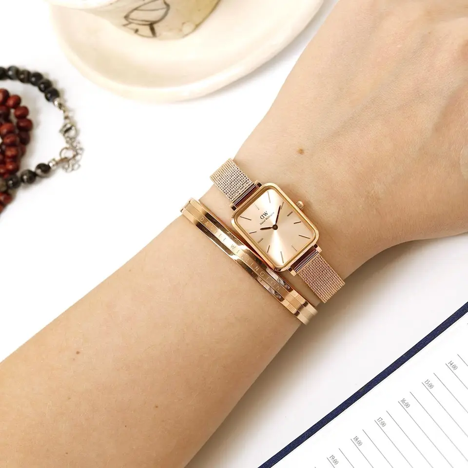 Daniel Wellington Quadro — rose dial, rose gold