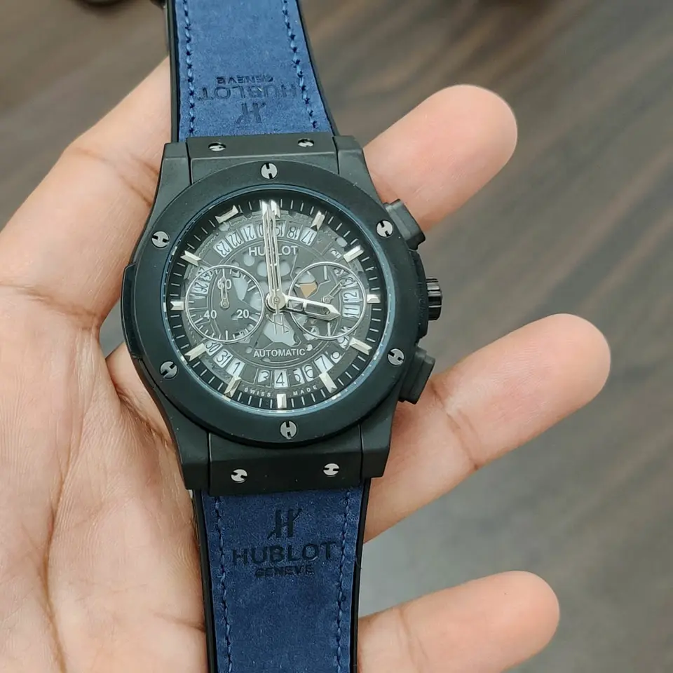 Hublot Big Bang — open-worked dial, black case