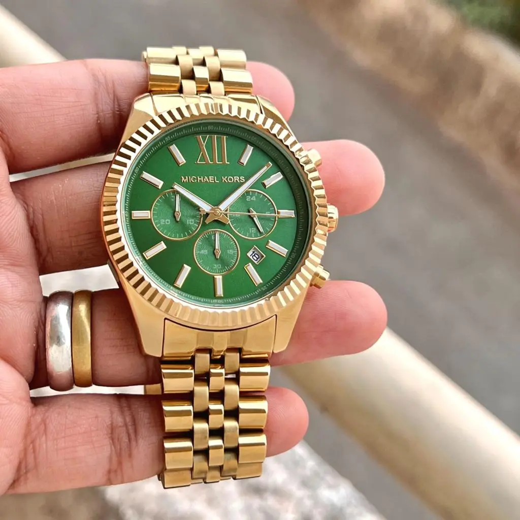 Michael Kors Lexington — green dial, gold