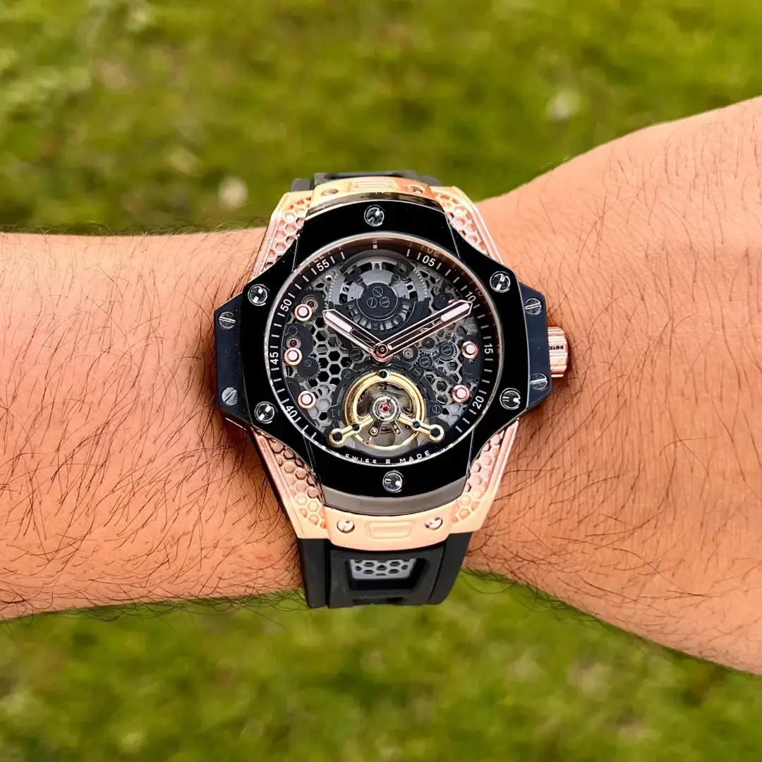 Hublot Skeleton — open-worked dial, two-tone