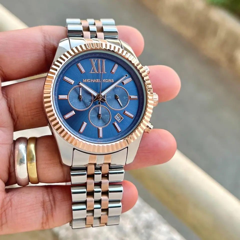 Michael Kors Lexington — blue dial, two-tone