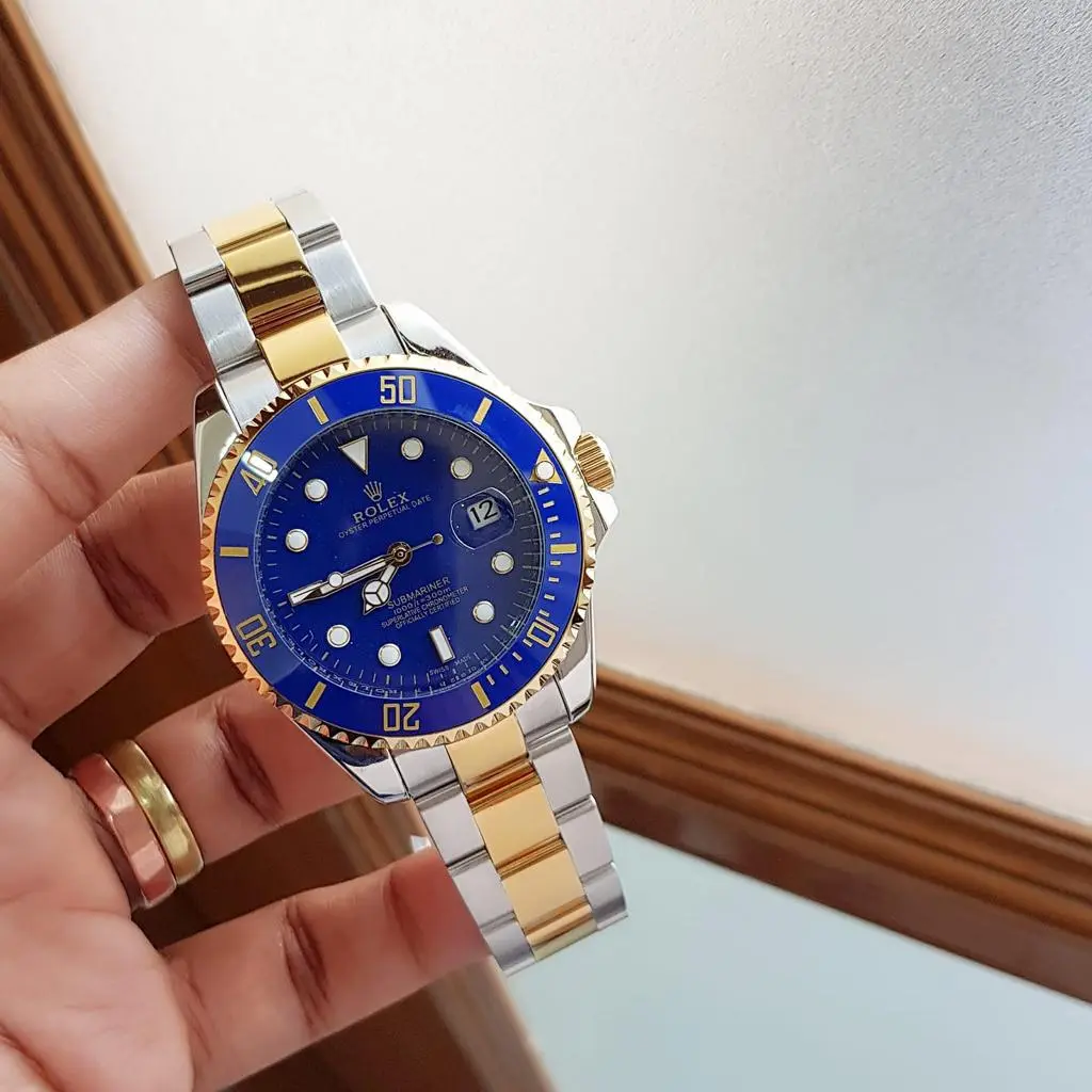 Rolex Submariner — blue dial, two-tone