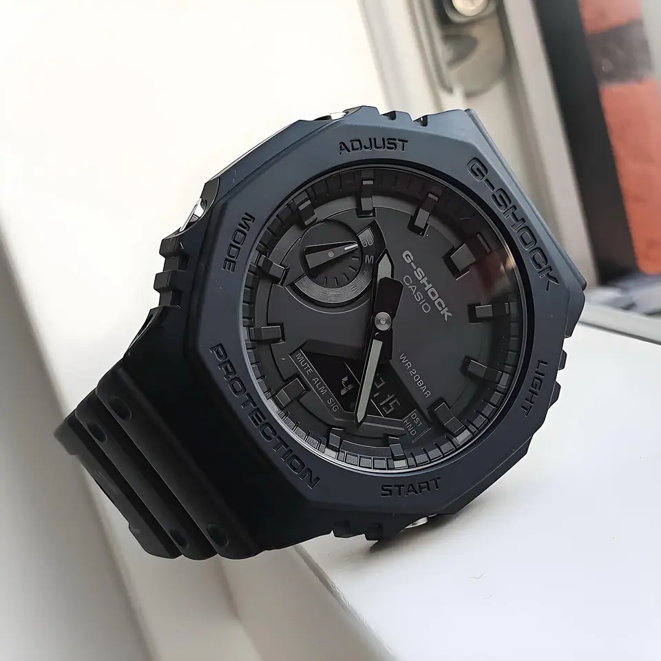 G-Shock GA-2100 — black dial, black case