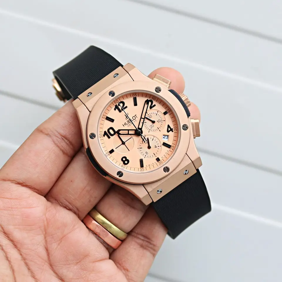Hublot Chronograph — rose dial, rose gold